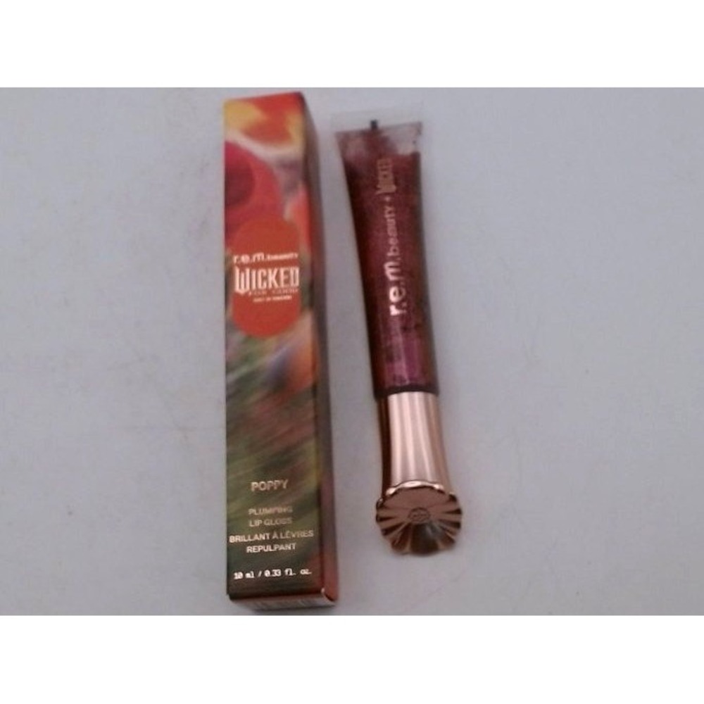 r.e.m. beauty -Wicked For Good, Poppy Plumping Lip Gloss, Pretty as a Poppy,BNIB